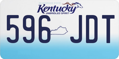KY license plate 596JDT