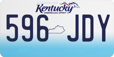 KY license plate 596JDY
