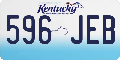 KY license plate 596JEB