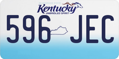 KY license plate 596JEC