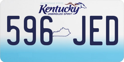 KY license plate 596JED