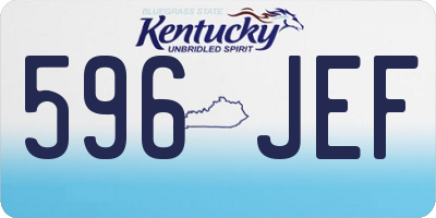 KY license plate 596JEF