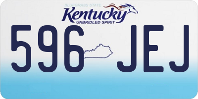 KY license plate 596JEJ