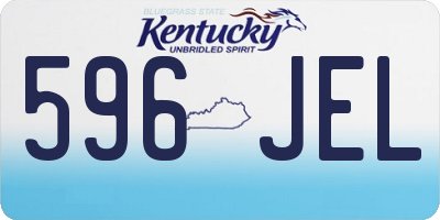 KY license plate 596JEL