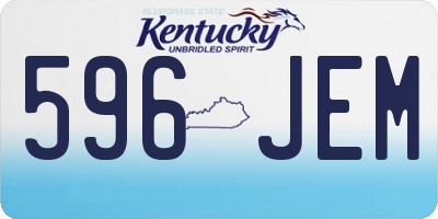 KY license plate 596JEM