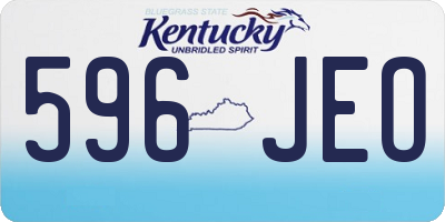 KY license plate 596JEO