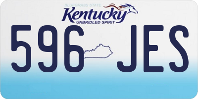 KY license plate 596JES