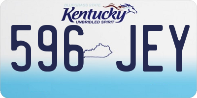 KY license plate 596JEY