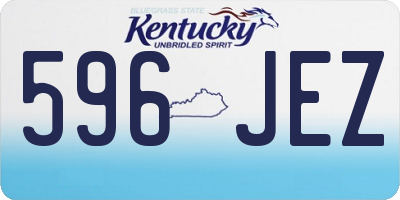 KY license plate 596JEZ