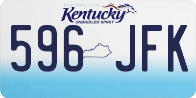 KY license plate 596JFK