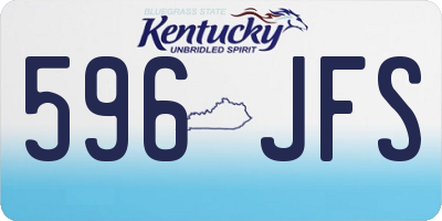 KY license plate 596JFS