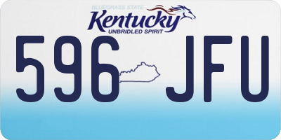 KY license plate 596JFU