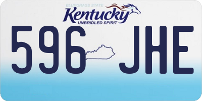 KY license plate 596JHE