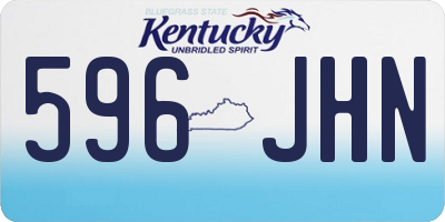 KY license plate 596JHN