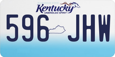 KY license plate 596JHW