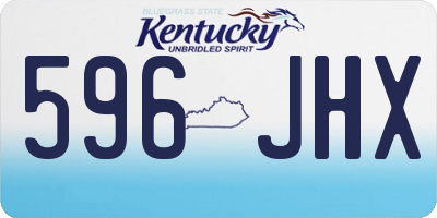 KY license plate 596JHX