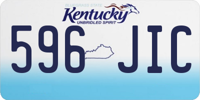 KY license plate 596JIC