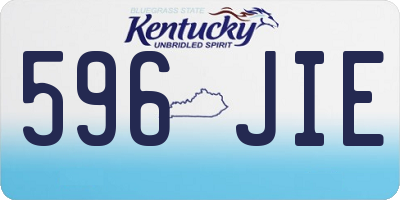 KY license plate 596JIE
