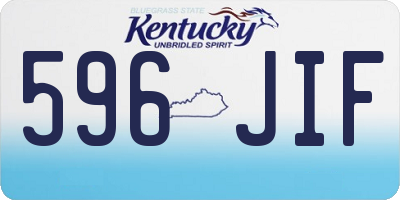 KY license plate 596JIF