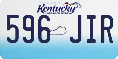 KY license plate 596JIR