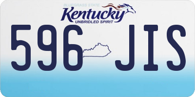 KY license plate 596JIS