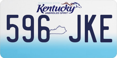 KY license plate 596JKE