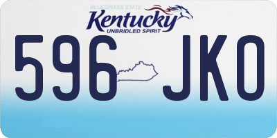 KY license plate 596JKO