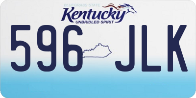 KY license plate 596JLK