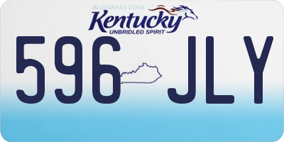 KY license plate 596JLY