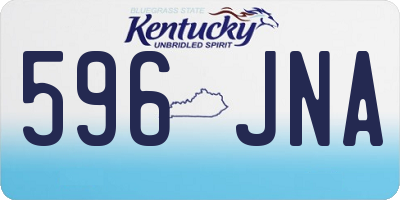 KY license plate 596JNA