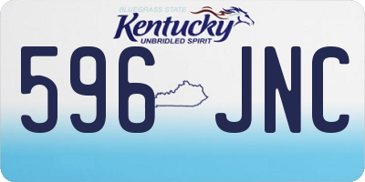 KY license plate 596JNC