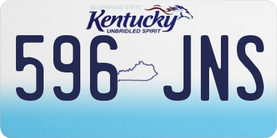 KY license plate 596JNS