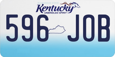 KY license plate 596JOB