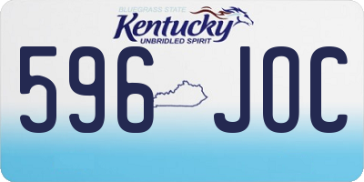 KY license plate 596JOC