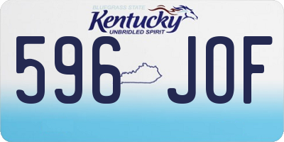 KY license plate 596JOF