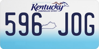 KY license plate 596JOG