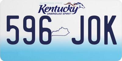 KY license plate 596JOK