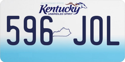 KY license plate 596JOL