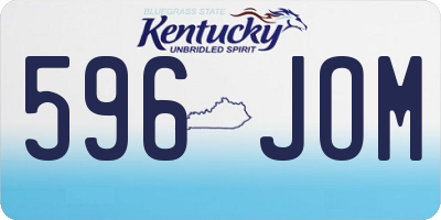 KY license plate 596JOM