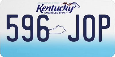 KY license plate 596JOP