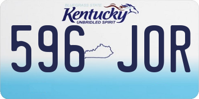 KY license plate 596JOR