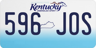 KY license plate 596JOS
