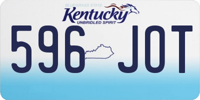 KY license plate 596JOT