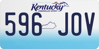 KY license plate 596JOV