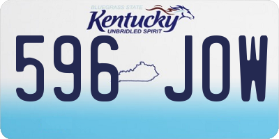 KY license plate 596JOW