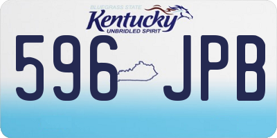 KY license plate 596JPB