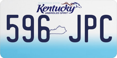 KY license plate 596JPC