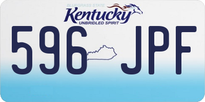 KY license plate 596JPF