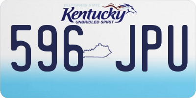 KY license plate 596JPU