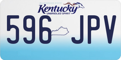 KY license plate 596JPV